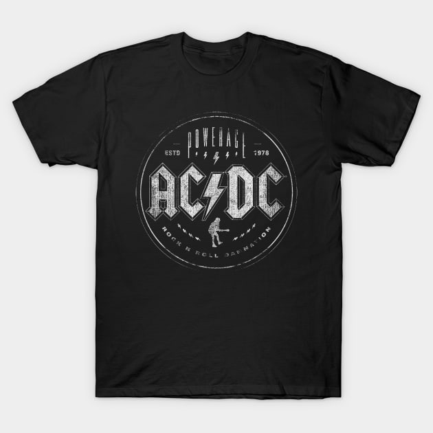 AC DC Retro T-Shirt by Art by neschtoons
